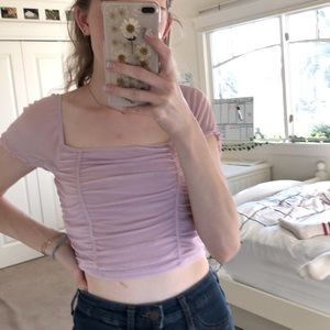 H and M Purple mesh top